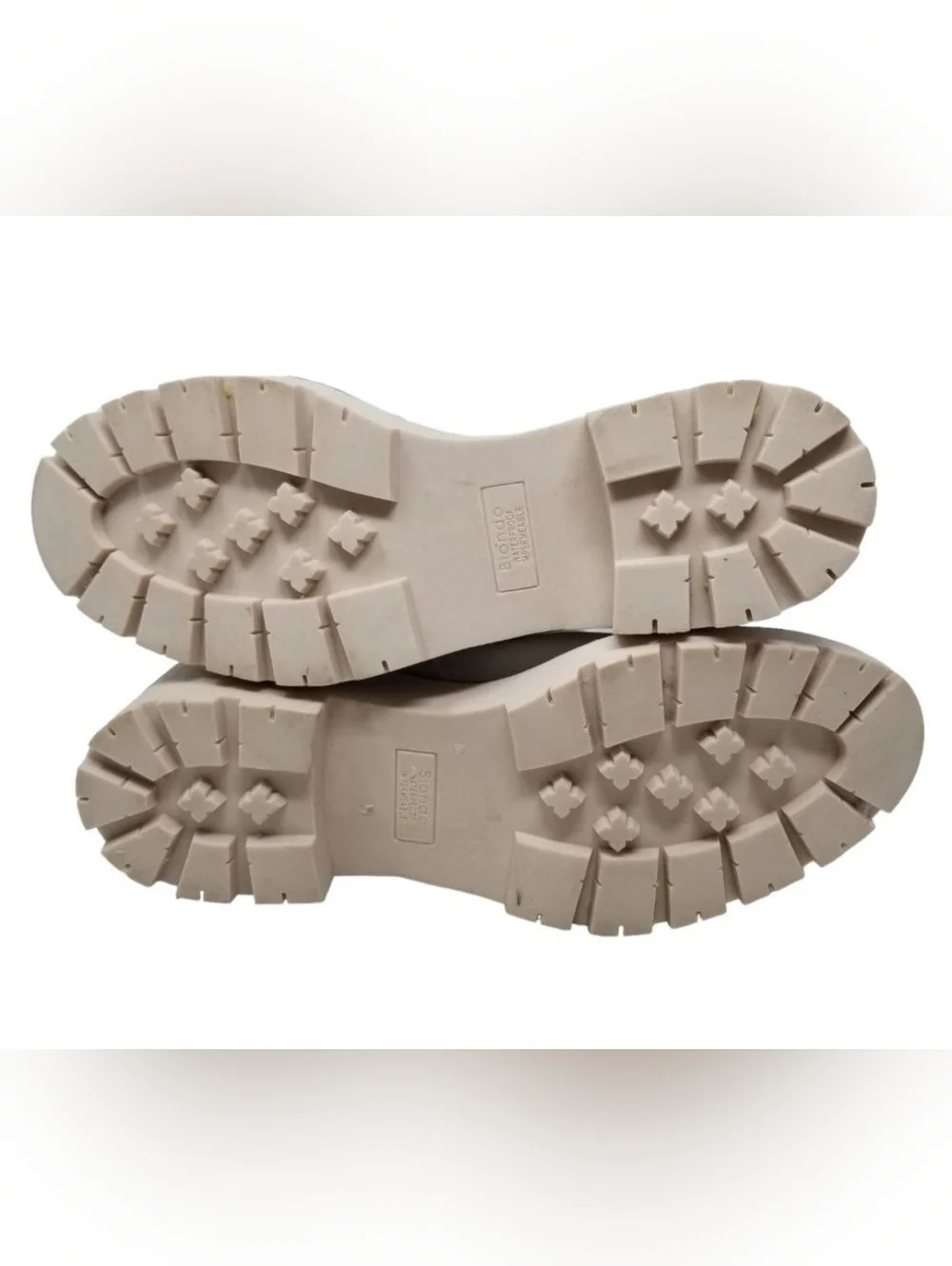 Blondo Daisy  Waterproof Lug Sole Boot in White Nylon
